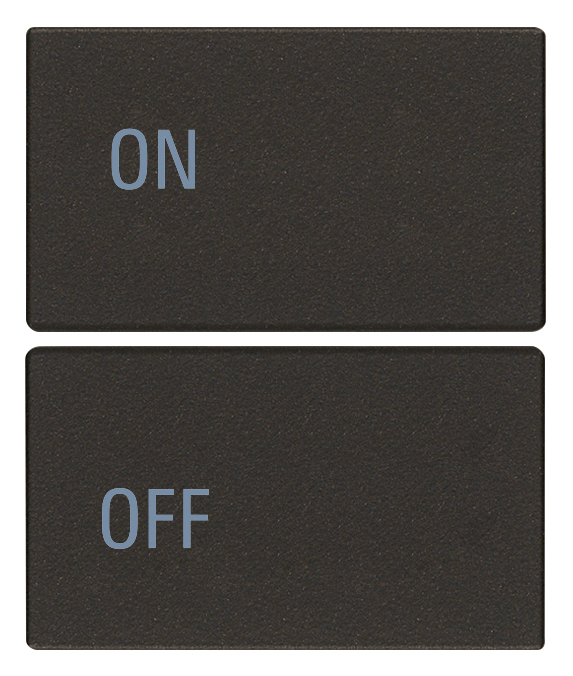 2 half buttons 2M ON/OFF symbols black - Simkiss Control Systems Ltd
